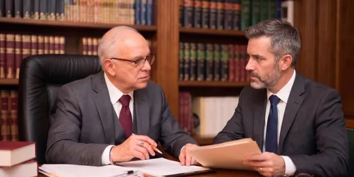 Equipo de abogados analizando y planificando la estrategia legal en una mesa de juntas.